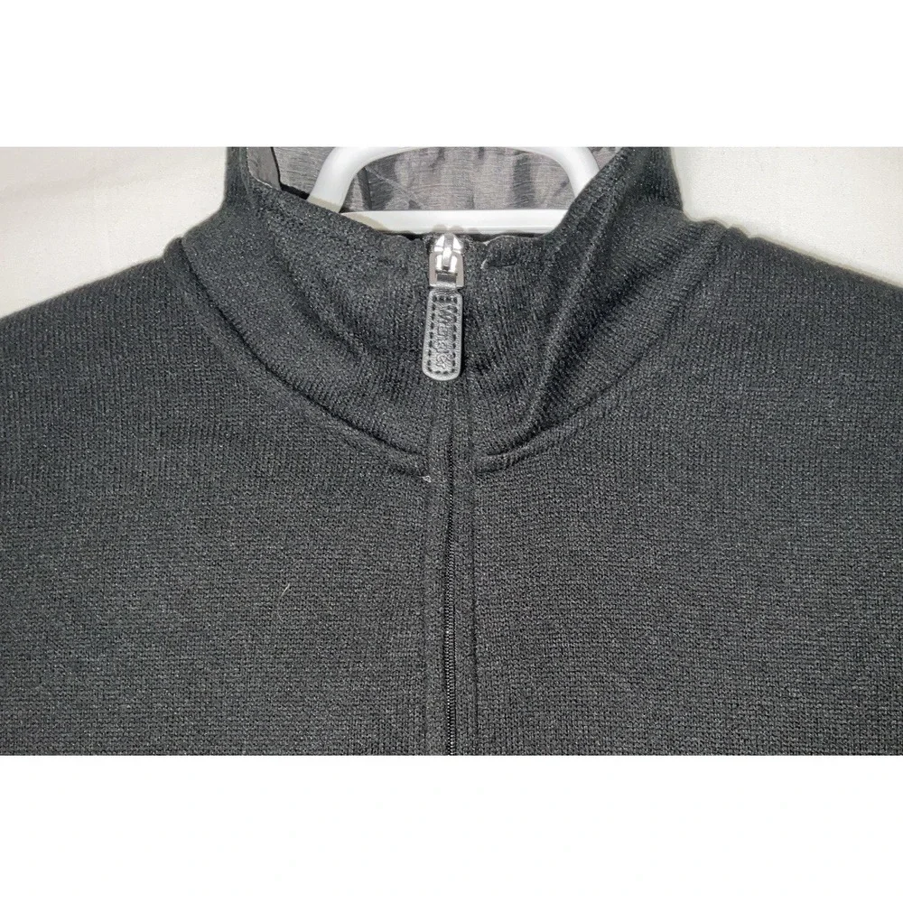 NWT Men's Wrangler Long Sleeve Quarter Zip Mock Neck Sweater Black - Small